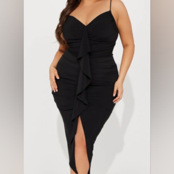 Fashion Nova Dresses & Skirts - Fashion Nova- Gloria Midi Dress, Black, Size 2x